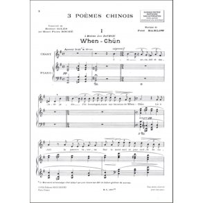 Trois Poemes Chinois : Pour Chant & Piano